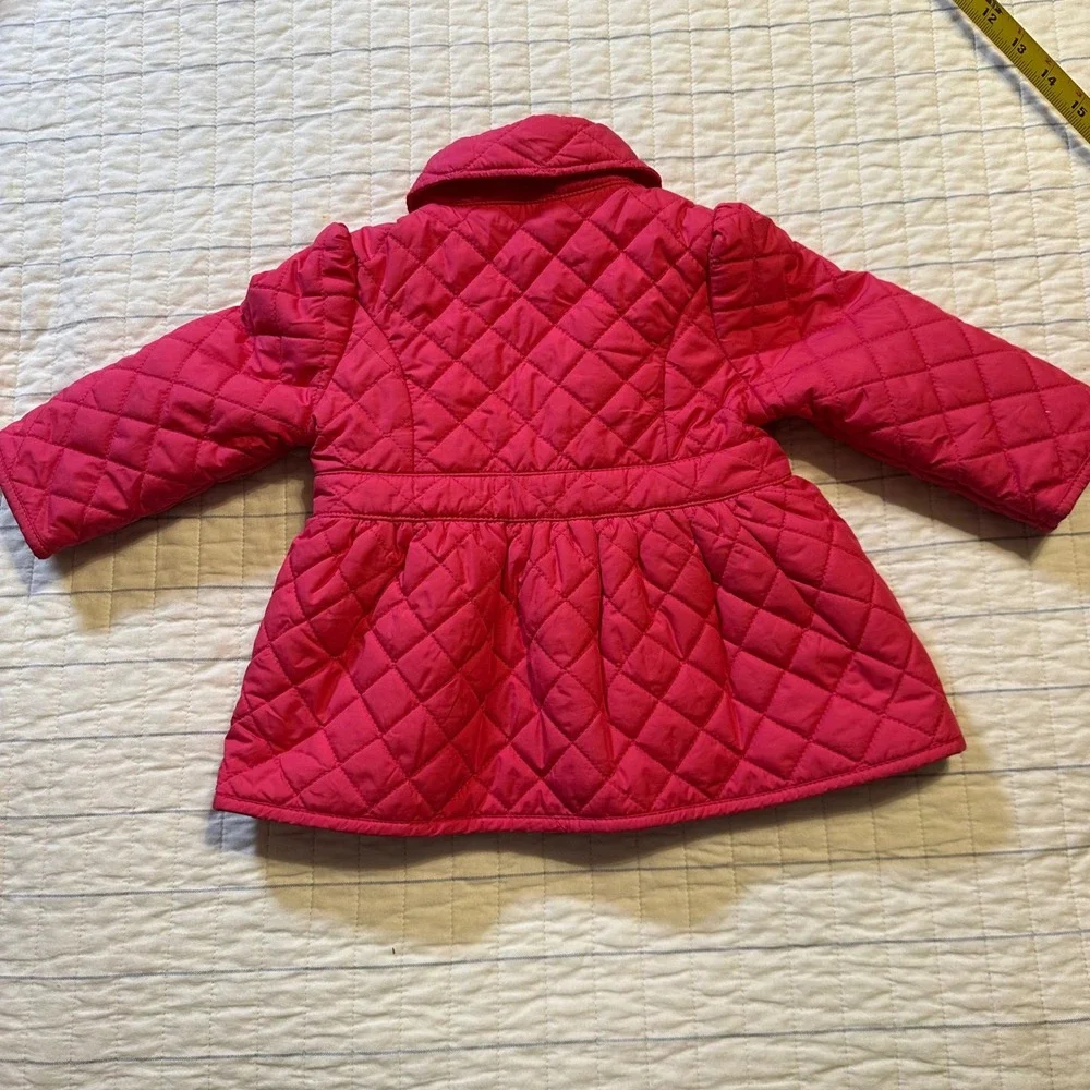 Ralph Lauren Kids Pink‎ Quilted Barn Jacket Double Breasted Coat 9M 310135905